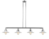 214-PC-G1 4-Light 53.125" Polished Chrome Island Light - White Halophane Glass - LED Bulb - Dimmensions: 53.125 x 8.5 x 8<br>Minimum Height : 16.25<br>Maximum Height : 40.25 - Sloped Ceiling Compatible: Yes