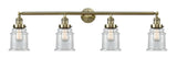 4-Light 42" Antique Brass Bath Vanity Light - Clear Canton Glass LED