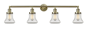 4-Light 42.25" Antique Brass Bath Vanity Light - Clear Bellmont Glass LED