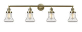 4-Light 42.25" Antique Brass Bath Vanity Light - Clear Bellmont Glass LED