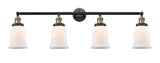 215-BAB-G181 4-Light 42" Black Antique Brass Bath Vanity Light - Matte White Canton Glass - LED Bulb - Dimmensions: 42 x 7.5 x 11.25 - Glass Up or Down: Yes