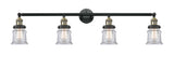 215-BAB-G182S 4-Light 42" Black Antique Brass Bath Vanity Light - Clear Small Canton Glass - LED Bulb - Dimmensions: 42 x 7.5 x 11.25 - Glass Up or Down: Yes
