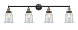 215-BAB-G182 4-Light 42" Black Antique Brass Bath Vanity Light - Clear Canton Glass - LED Bulb - Dimmensions: 42 x 7.5 x 11.25 - Glass Up or Down: Yes