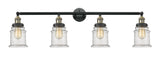 215-BAB-G184 4-Light 42" Black Antique Brass Bath Vanity Light - Seedy Canton Glass - LED Bulb - Dimmensions: 42 x 7.5 x 11.25 - Glass Up or Down: Yes
