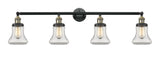 215-BAB-G192 4-Light 42.25" Black Antique Brass Bath Vanity Light - Clear Bellmont Glass - LED Bulb - Dimmensions: 42.25 x 7.625 x 10.5 - Glass Up or Down: Yes