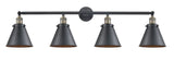 4-Light 43.75" Black Antique Brass Bath Vanity Lights LED