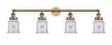 215-BB-G182 4-Light 42" Brushed Brass Bath Vanity Light - Clear Canton Glass - LED Bulb - Dimmensions: 42 x 7.5 x 11.25 - Glass Up or Down: Yes