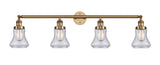 215-BB-G194 4-Light 42.25" Brushed Brass Bath Vanity Light - Seedy Bellmont Glass - LED Bulb - Dimmensions: 42.25 x 7.625 x 10.5 - Glass Up or Down: Yes