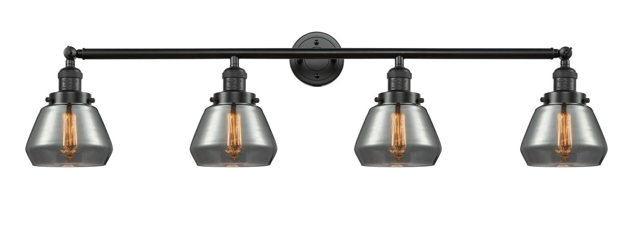 215-OB-G173 4-Light 42.75" Oil Rubbed Bronze Bath Vanity Light - Plated Smoke Fulton Glass - LED Bulb - Dimmensions: 42.75 x 7.875 x 9.25 - Glass Up or Down: Yes