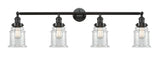 215-OB-G182 4-Light 42" Oil Rubbed Bronze Bath Vanity Light - Clear Canton Glass - LED Bulb - Dimmensions: 42 x 7.5 x 11.25 - Glass Up or Down: Yes