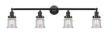 215-OB-G184S 4-Light 42" Oil Rubbed Bronze Bath Vanity Light - Seedy Small Canton Glass - LED Bulb - Dimmensions: 42 x 7.5 x 11.25 - Glass Up or Down: Yes