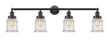 215-OB-G184 4-Light 42" Oil Rubbed Bronze Bath Vanity Light - Seedy Canton Glass - LED Bulb - Dimmensions: 42 x 7.5 x 11.25 - Glass Up or Down: Yes