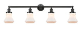 215-OB-G191 4-Light 42.25" Oil Rubbed Bronze Bath Vanity Light - Matte White Bellmont Glass - LED Bulb - Dimmensions: 42.25 x 7.625 x 10.5 - Glass Up or Down: Yes