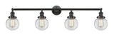 215-OB-G202-6 4-Light 42" Oil Rubbed Bronze Bath Vanity Light - Clear Beacon Glass - LED Bulb - Dimmensions: 42 x 8.125 x 12.125 - Glass Up or Down: Yes