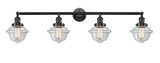 215-OB-G532 4-Light 46" Oil Rubbed Bronze Bath Vanity Light - Clear Small Oxford Glass - LED Bulb - Dimmensions: 46 x 9 x 10 - Glass Up or Down: Yes