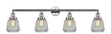 215-PC-G142 4-Light 42.25" Polished Chrome Bath Vanity Light - Clear Chatham Glass - LED Bulb - Dimmensions: 42.25 x 7.625 x 10.75 - Glass Up or Down: Yes