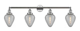 215-PC-G165 4-Light 43" Polished Chrome Bath Vanity Light - Clear Crackle Geneseo Glass - LED Bulb - Dimmensions: 43 x 8 x 13.25 - Glass Up or Down: Yes