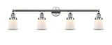 215-PC-G181S 4-Light 42" Polished Chrome Bath Vanity Light - Matte White Small Canton Glass - LED Bulb - Dimmensions: 42 x 7.5 x 11.25 - Glass Up or Down: Yes