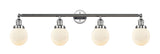 215-PC-G201-6 4-Light 42" Polished Chrome Bath Vanity Light - Matte White Cased Beacon Glass - LED Bulb - Dimmensions: 42 x 8.125 x 12.125 - Glass Up or Down: Yes