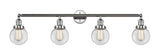 215-PC-G202-6 4-Light 42" Polished Chrome Bath Vanity Light - Clear Beacon Glass - LED Bulb - Dimmensions: 42 x 8.125 x 12.125 - Glass Up or Down: Yes