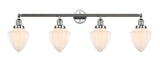 4-Light 45.75" Bath Vanity Light - Matte White Cased Small Bullet Glass - Choice of Finish and Bulb