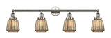 215-PN-G146 4-Light 42.25" Polished Nickel Bath Vanity Light - Mercury Plated Chatham Glass - LED Bulb - Dimmensions: 42.25 x 7.625 x 10.75 - Glass Up or Down: Yes