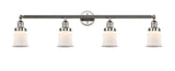 215-PN-G181S 4-Light 42" Polished Nickel Bath Vanity Light - Matte White Small Canton Glass - LED Bulb - Dimmensions: 42 x 7.5 x 11.25 - Glass Up or Down: Yes