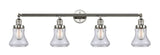 215-PN-G192 4-Light 42.25" Polished Nickel Bath Vanity Light - Clear Bellmont Glass - LED Bulb - Dimmensions: 42.25 x 7.625 x 10.5 - Glass Up or Down: Yes