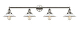 215-PN-G1 4-Light 44.5" Polished Nickel Bath Vanity Light - White Halophane Glass - LED Bulb - Dimmensions: 44.5 x 9 x 6.5 - Glass Up or Down: Yes