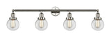215-PN-G202-6 4-Light 42" Polished Nickel Bath Vanity Light - Clear Beacon Glass - LED Bulb - Dimmensions: 42 x 8.125 x 12.125 - Glass Up or Down: Yes