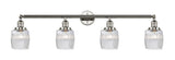 215-PN-G302 4-Light 42" Polished Nickel Bath Vanity Light - Thick Clear Halophane Colton Glass - LED Bulb - Dimmensions: 42 x 7 x 11 - Glass Up or Down: Yes