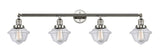 215-PN-G532 4-Light 46" Polished Nickel Bath Vanity Light - Clear Small Oxford Glass - LED Bulb - Dimmensions: 46 x 9 x 10 - Glass Up or Down: Yes