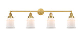 215-SG-G181 4-Light 42" Satin Gold Bath Vanity Light - Matte White Canton Glass - LED Bulb - Dimmensions: 42 x 7.5 x 11.25 - Glass Up or Down: Yes