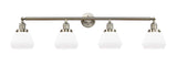 215-SN-G171 4-Light 42.75" Brushed Satin Nickel Bath Vanity Light - Matte White Cased Fulton Glass - LED Bulb - Dimmensions: 42.75 x 7.875 x 9.25 - Glass Up or Down: Yes