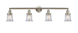 215-SN-G182S 4-Light 42" Brushed Satin Nickel Bath Vanity Light - Clear Small Canton Glass - LED Bulb - Dimmensions: 42 x 7.5 x 11.25 - Glass Up or Down: Yes