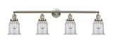 215-SN-G182 4-Light 42" Brushed Satin Nickel Bath Vanity Light - Clear Canton Glass - LED Bulb - Dimmensions: 42 x 7.5 x 11.25 - Glass Up or Down: Yes