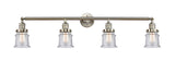 215-SN-G184S 4-Light 42" Brushed Satin Nickel Bath Vanity Light - Seedy Small Canton Glass - LED Bulb - Dimmensions: 42 x 7.5 x 11.25 - Glass Up or Down: Yes