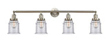 215-SN-G184 4-Light 42" Brushed Satin Nickel Bath Vanity Light - Seedy Canton Glass - LED Bulb - Dimmensions: 42 x 7.5 x 11.25 - Glass Up or Down: Yes