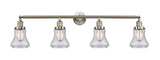 215-SN-G194 4-Light 42.25" Brushed Satin Nickel Bath Vanity Light - Seedy Bellmont Glass - LED Bulb - Dimmensions: 42.25 x 7.625 x 10.5 - Glass Up or Down: Yes