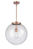 1-Light 16" Antique Brass Pendant - Seedy Beacon Glass LED