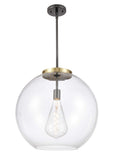 221-1S-BAB-G122-18 1-Light 17.75" Black Antique Brass Pendant - Clear Large Athens Glass - LED Bulb - Dimmensions: 17.75 x 17.75 x 18.375<br>Minimum Height : 27.375<br>Maximum Height : 51.375 - Sloped Ceiling Compatible: Yes