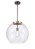 221-1S-BAB-G124-16 1-Light 15.75" Black Antique Brass Pendant - Seedy Large Athens Glass - LED Bulb - Dimmensions: 15.75 x 15.75 x 16.375<br>Minimum Height : 26<br>Maximum Height : 50 - Sloped Ceiling Compatible: Yes