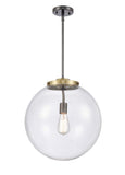 221-1S-BAB-G202-16 1-Light 16" Black Antique Brass Pendant - Clear Beacon Glass - LED Bulb - Dimmensions: 16 x 16 x 17<br>Minimum Height : 26<br>Maximum Height : 50 - Sloped Ceiling Compatible: Yes