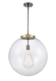 221-1S-BAB-G202-18 1-Light 18" Black Antique Brass Pendant - Clear Beacon Glass - LED Bulb - Dimmensions: 18 x 18 x 19<br>Minimum Height : 28<br>Maximum Height : 52 - Sloped Ceiling Compatible: Yes
