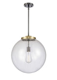 221-1S-BAB-G204-16 1-Light 16" Black Antique Brass Pendant - Seedy Beacon Glass - LED Bulb - Dimmensions: 16 x 16 x 17<br>Minimum Height : 26<br>Maximum Height : 50 - Sloped Ceiling Compatible: Yes