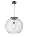 221-1S-BK-G124-16 1-Light 15.75" Matte Black Pendant - Seedy Large Athens Glass - LED Bulb - Dimmensions: 15.75 x 15.75 x 16.375<br>Minimum Height : 26<br>Maximum Height : 50 - Sloped Ceiling Compatible: Yes