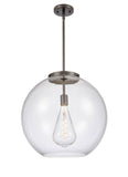 221-1S-OB-G122-18 1-Light 17.75" Oil Rubbed Bronze Pendant - Clear Large Athens Glass - LED Bulb - Dimmensions: 17.75 x 17.75 x 18.375<br>Minimum Height : 27.375<br>Maximum Height : 51.375 - Sloped Ceiling Compatible: Yes