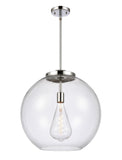 221-1S-PC-G122-18 1-Light 17.75" Polished Chrome Pendant - Clear Large Athens Glass - LED Bulb - Dimmensions: 17.75 x 17.75 x 18.375<br>Minimum Height : 27.375<br>Maximum Height : 51.375 - Sloped Ceiling Compatible: Yes