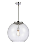 221-1S-PC-G124-16 1-Light 15.75" Polished Chrome Pendant - Seedy Large Athens Glass - LED Bulb - Dimmensions: 15.75 x 15.75 x 16.375<br>Minimum Height : 26<br>Maximum Height : 50 - Sloped Ceiling Compatible: Yes