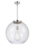 221-1S-PC-G124-18 1-Light 17.75" Polished Chrome Pendant - Seedy Large Athens Glass - LED Bulb - Dimmensions: 17.75 x 17.75 x 18.375<br>Minimum Height : 27.375<br>Maximum Height : 51.375 - Sloped Ceiling Compatible: Yes